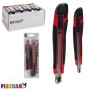 Cutter Professionnel Noir Rouge Métal Plastique (2 Pièces) (2,5 x 21 x 9 cm)