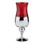 Bougeoir Rouge Verre Argent (13 x 35 x 13 cm)