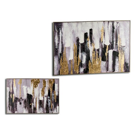 Toile Toile (122 x 4,5 x 82 cm) Doré Argenté