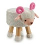 Tabouret Enfant Mouton Bois Tissu (28 x 36,5 x 42 cm)