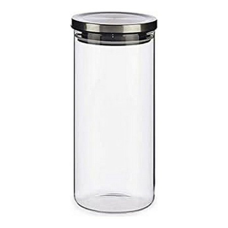 Bocal Transparent Argenté 1,3 L Verre (10 x 23 x 10 cm)