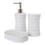 Ensemble de Bain Ondes Céramique Blanc (3 pcs)