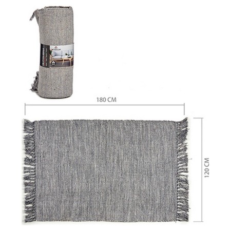 Tapis Gris Coton (120 x 1 x 180 cm)