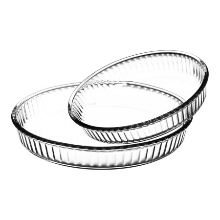 Ensemble de plats pour la cuisine Transparent Verre Borosilicaté (2 Pièces)