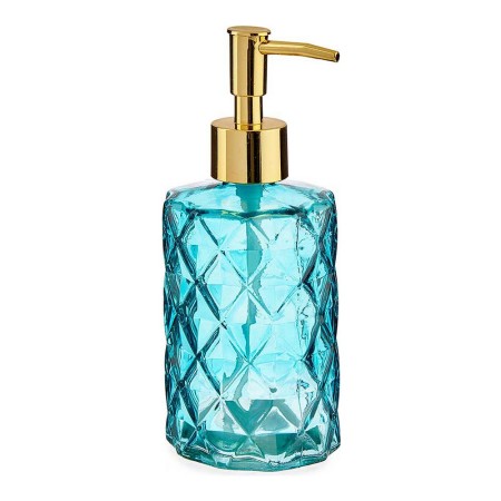 Distributeur de Savon Turquoise Doré verre ABS (7,3 x 17,5 x 7,3 cm)