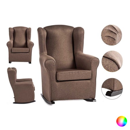 Fauteuil Inclinable Sedia Fauteuil à Bascule Polyester Bois de pin (70 x 97 x 75 cm)