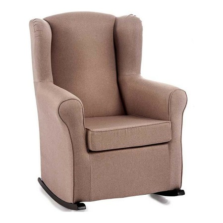 Fauteuil Fauteuil à Bascule Beige Polyester Bois de pin (70 x 97 x 75 cm)