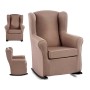 Fauteuil Fauteuil à Bascule Beige Polyester Bois de pin (70 x 97 x 75 cm)