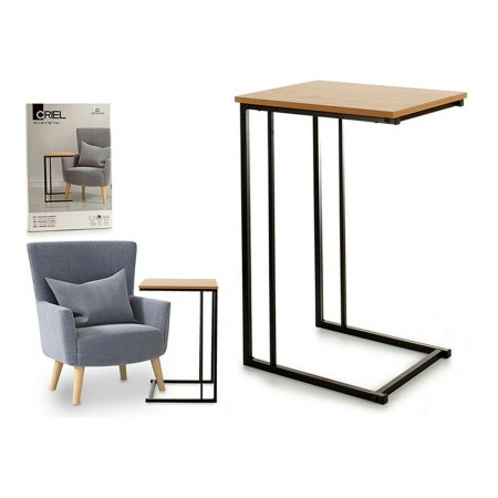 Table d'appoint Marron Noir Métal Bois de pin (30 x 60 x 40 cm)