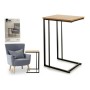 Table d'appoint Marron Noir Métal Bois de pin (30 x 60 x 40 cm)