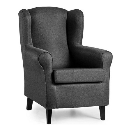 Fauteuil Sade Polyester Bois de pin Gris foncé (65 x 101 x 75 cm) (65 x 101 x 75 cm)