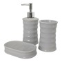 Ensemble de Bain Ondes Gris Métal Céramique (3 pcs)