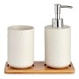 Ensemble de Bain Places Blanc Céramique Bambou (3 pcs)