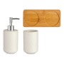 Ensemble de Bain Places Blanc Céramique Bambou (3 pcs)