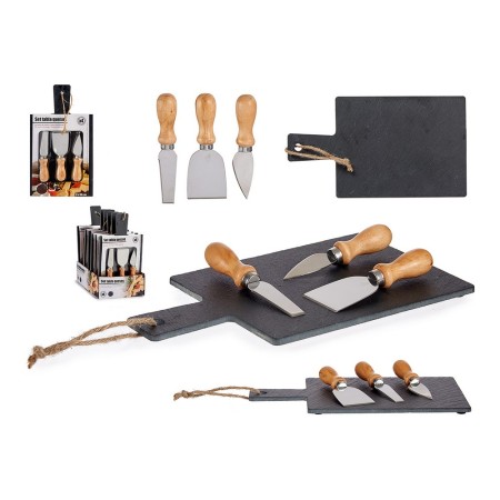 Ensemble de Dégustation Plateau à fromages Noir Acier Ardoise (4 pcs)