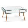 Table Basse Verre Bois (55 x 52 x 110 cm)