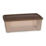 Boîte avec Couvercle Elegance Beige Plastique (19,5 x 11,5 x 33 cm)