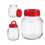 Boîte Rouge Transparent 1,7 L verre (13,5 x 17,5 x 13,5 cm)