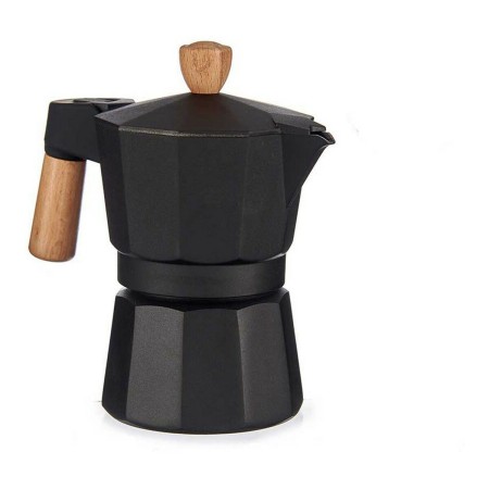 Cafetière Italienne Bois Aluminium 3 Tasses