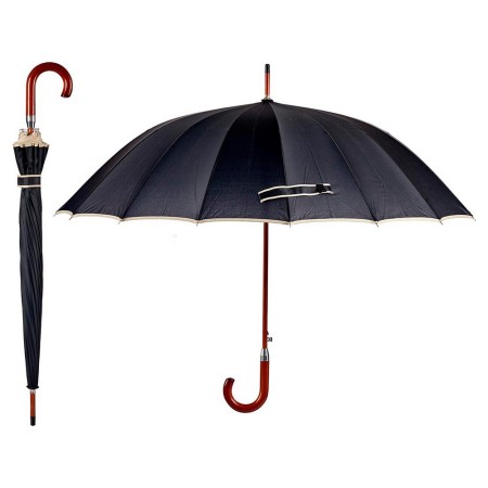 Parapluie Noir Métal Tissu (110 x 110 x 95 cm)