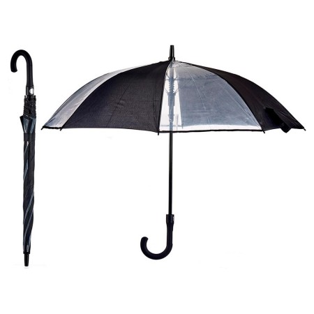 Parapluie Noir Transparent Métal Tissu Plastique (96 x 96 x 84,5 cm)