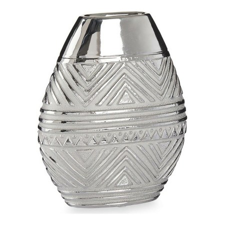 Vase Largeur Céramique Argenté (9,8 x 26,5 x 22 cm)