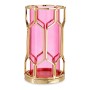 Bougeoir Rose Doré Métal verre (11,5 x 19,5 x 11,5 cm)