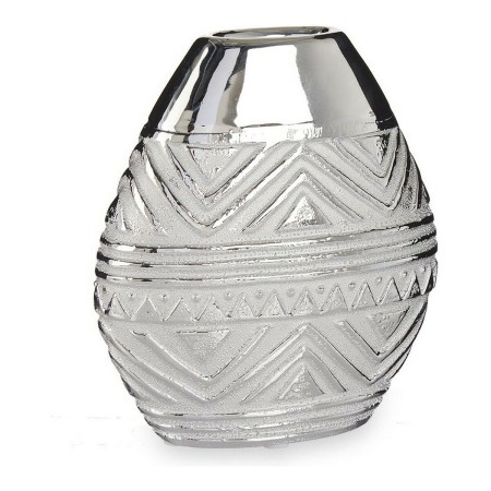 Vase Largeur Céramique Argenté (8 x 19,5 x 17,5 cm)