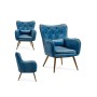 Fauteuil Bleu Velours (68 x 92 x 70 cm)