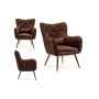 Fauteuil Marron Velours (68 x 92 x 70 cm)