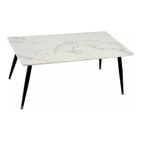 Table Basse Noir Blanc Marbre Métal Mélamine DM (60 x 45 x 110 cm)