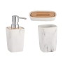 Ensemble de Bain Blanc 3 Pièces Plastique Bambou