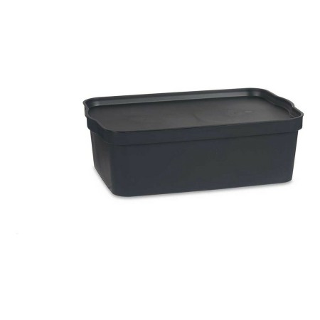 Boîte de rangement avec couvercle Anthracite Plastique (29,5 x 14,3 x 45 cm)