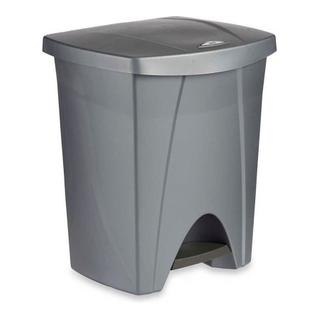 Seau à déchets avec pédale Argenté polypropylène 25L (29 x 41 x 34,5 cm)