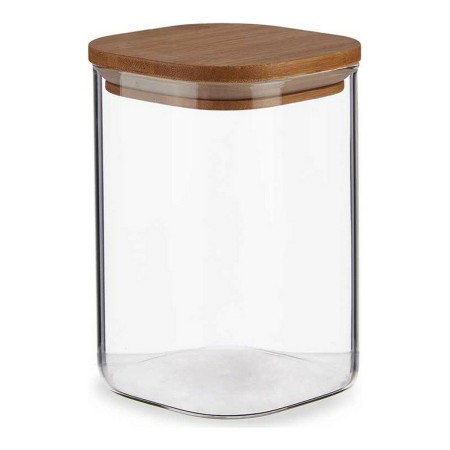 Bocal Marron Transparent Bambou Verre Borosilicaté (1200 ml)