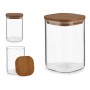 Bocal Marron Transparent Bambou Verre Borosilicaté (1200 ml)