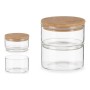 Bocal Marron Transparent Bambou Verre Borosilicaté (800 ml)