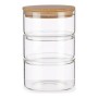 Bocal Marron Transparent Bambou Verre Borosilicaté (1200 ml)