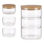 Bocal Marron Transparent Bambou Verre Borosilicaté (1200 ml)