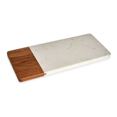 Planche à découper Marron Blanc Bois d'acacia Marbre (15 x 1,3 x 30 cm)
