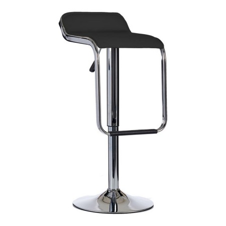 Tabouret Argenté Noir Métal Cuir