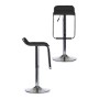 Tabouret Argenté Noir Métal Cuir