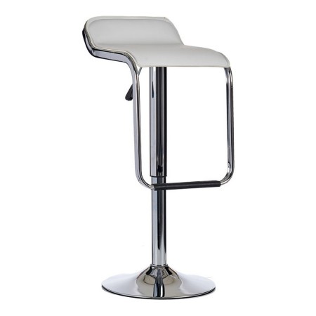 Tabouret Argenté Blanc Métal Cuir