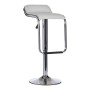 Tabouret Argenté Blanc Métal Cuir