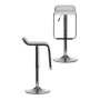 Tabouret Argenté Blanc Métal Cuir