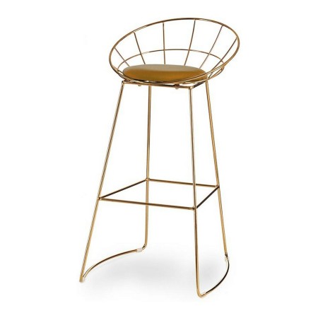 Tabouret Doré Ocre Polyester Fer