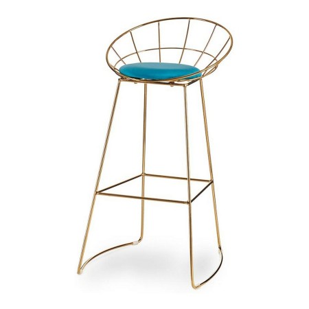 Tabouret Bleu Doré Polyester Fer (51 x 94 x 52 cm)