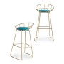 Tabouret Bleu Doré Polyester Fer (51 x 94 x 52 cm)