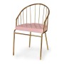 Chaise Rose Doré Barres Polyester Fer (51 x 81 x 52 cm)