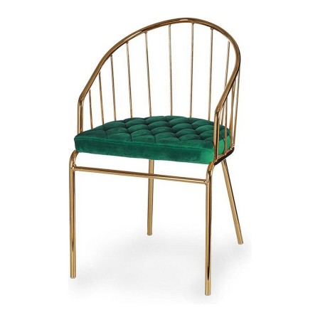 Chaise Doré Vert Barres Polyester Fer (51 x 81 x 52 cm)